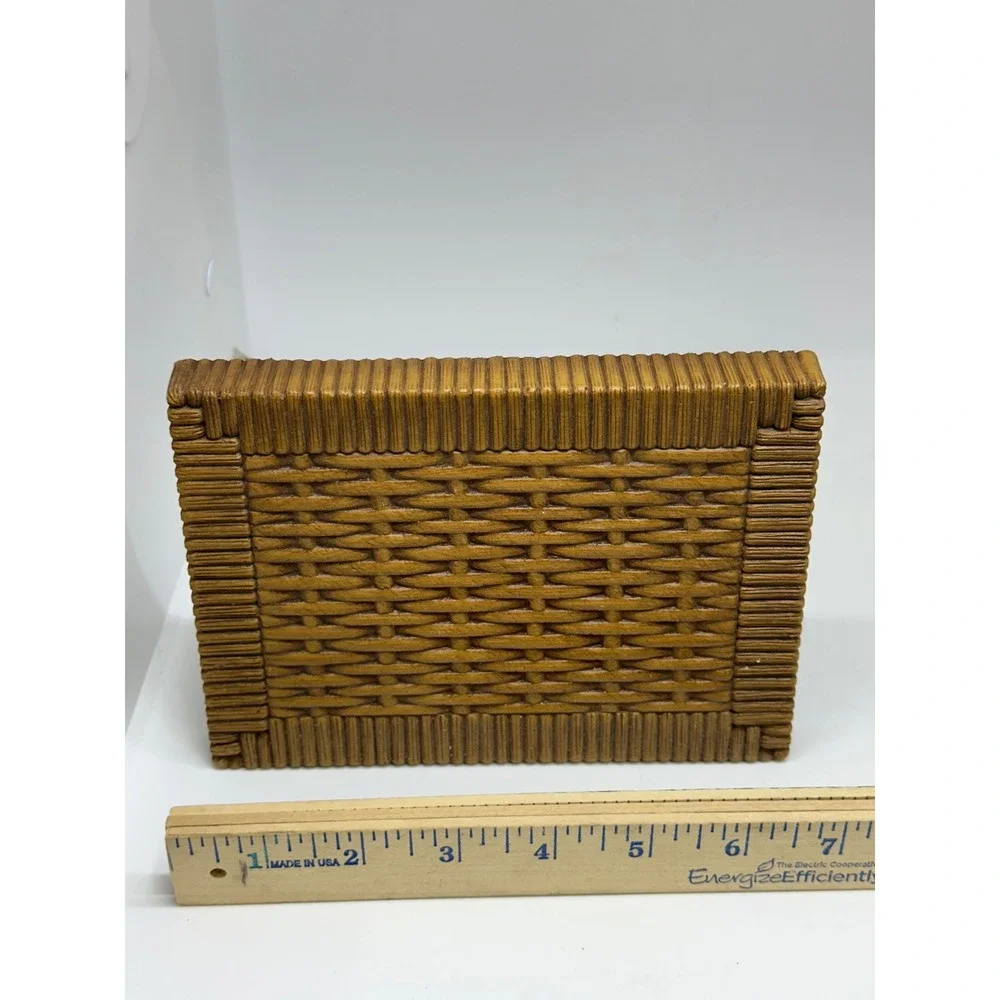 VTG Dart Shelves Brown Wicker Faux Rattan Scroll Bracket Wall Decor Set of 2